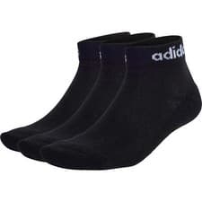 Image of adidas Cushioned Linear 3 Pack Ankle Training Socks Black Gym Ankle Length