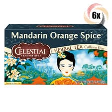 Image of 6x Boxes Celestial Mandarin Orange Spice Herbal Tea | 20 Bags Each | 1.9oz