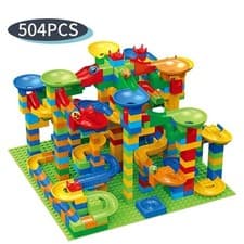 Image of 84-504PCS Marble Race Run Blocks Maze Ball Track Toy Compatible city Building