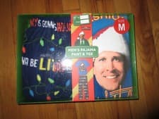Image of Men National Lampoons Xmas Vacation Fleece Lounge Pant W/Tee Shirt Box Set M NWT