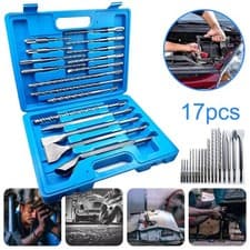 Image of 17Pc SDS Plus Rotary Hammer Drill Bit Chisel Set for Masonry Concrete Tile Brick