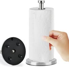 Image of Stainless Steel Vertical Paper Towel Holder with Suction Cup,Kitchen Roll Holder