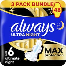 Image of Always Ultra Sanitary Towels Secure Ultimate Night (Size 6) with Wings 3x16 Pads