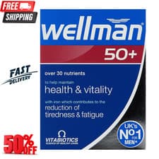 Image of Vitabiotics Wellman 50+ Plus 30 Tablets