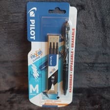 Image of Pilot Frixion Black Erasable Refillable Clicker Ball Pen With 3x Refills Pens