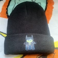 Image of SpongeBob SquarePants x Batman black beanie hat skate skater dc