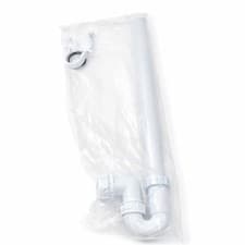 Image of Adjustable Telescopic 48mm Basin Sink P Trap Waste 75mm Seal White Plastic