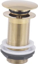 Image of Basin Waste Full Dome Unslotted Pop Up Waste Bathroom Modern Round Brushed Brass