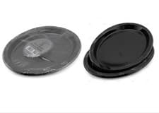 Image of Oval Plastic Plates 26cm Black 5 10 20 50 Party Picnic BBQ Event