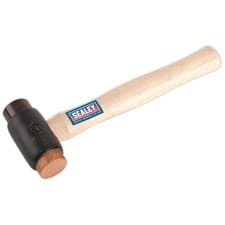 Image of Sealey Copper/Rawhide Faced Hammer 2.25lb Hickory Shaft