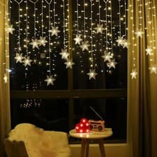 Image of Christmas LED Snowflake Curtain String Lights – 8 Modes Best Selling Decor