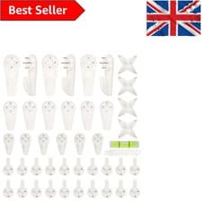 Image of Assorted 42pcs Picture Hanging Kit for Hard Walls - Non-Trace Hooks Included