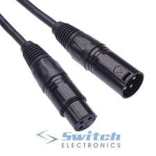 Image of Black 50cm to 10m XLR 3 Pin Male to Female Microphone Extension Cable Lead