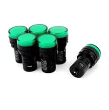Image of AC/DC 24V 21mm Panel Mount Green LEDIndicator Signal Light Lamp 6Pcs