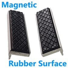 Image of MAGNETIC VICE JAWS PAIR ENGINEERS BENCH VICE RUBBER GRIP SOFT PADS 4" 100mm