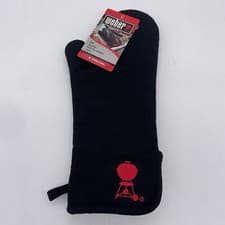 Image of Weber BBQ Grill Mitt Glove Black & Red 15" NEW WITH TAGS Sleek & nice