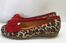 Image of E1/267# Gabor Womens Red Leopard Print Ballerina Shoes Uk3