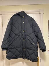 Image of womens barbour jacket size 16,Kailyn Puffer Jacket, Blck/Classic Trtn,new