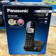 Image of PANASONIC KX-TGC420EB Cordless Phone with Answering Machine - Black - Brand New