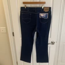 Image of Vintage Lee Riders Regular Fit Boot Cut Jeans Blue Denim 40 x 32 Union Made USA