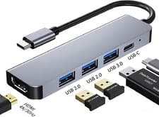 Image of USB Type C Multiport Adapter 5-in-1 Docking Station with PD Charging HDMI 4K