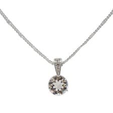 Image of Swarovski Silver Necklace Solitaire Pendant Ladies Jewellery Rhodium Plated