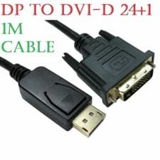 Image of 1m DisplayPort Display Port DP to DVI-D 24+1 Male Digital Video Cable Lead PC TV