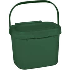 Image of Addis 4.5L Food Waste Compost Caddy Kitchen Storage Recycling Bin - Dark Green