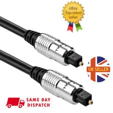 Image of Pure TOSLink Optical Digital Audio Cable Extra Thick 6mm Lead Soundbar to TV UK