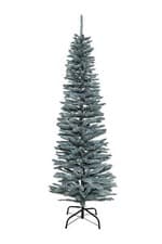 Image of Christmas Tree Slim Pencil Frosty Green Artificial Bushy Pine XMAS Decor 8FT UK