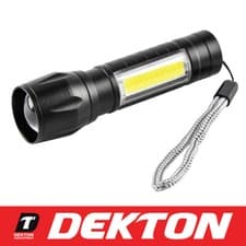Image of Dekton LED Torch 100 Lumens 100m Flashlight USB Rechargeable With Case