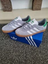 Image of Adidas Gazelle, Brand New Size 3, Grey , Green