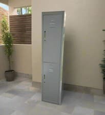 Image of Tall Industrial Cabinet Metal Narrow Locker Storage Cupboard Retro Lockable Door