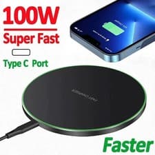 Image of 100W Fast Wireless Charger Charging Pad For iPhone 15 14 13 12 11 X & Samsung UK