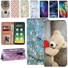 Image of For Motorola E20 E30 E40 G7 G8 G10 G22 G30 G31-Leather Phone Wallet case Cover
