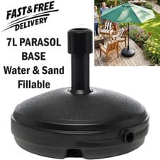 Image of Garden Parasol Umbrella Base in Black 7Kg / 7 Litre Capacity Water Filled