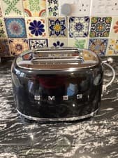 Image of SMEG 50's Retro Style 2 Slice Toaster - Black (TSF01BLUK)