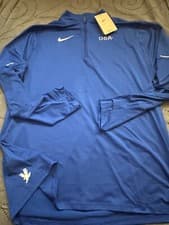 Image of NIKE USA OLYMPIC NATIONAL TEAM R. BLUE ELEMENT ZIP. L/S SHIRT SIZE L MEN $85.00