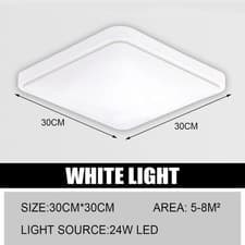 Image of New Modern Square Ceiling Light Flush Mount White Silver 30cm Bedroom Hallway UK