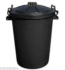 Image of 110l 85l 50l 110 litre, 85 litre, 50 litre black dustbin refuse rubbish garden