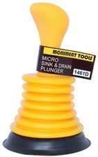 Image of Monument Tools Compact Hand Basins Sink Micro Plunger Yellow 100mm (4in), 1461D