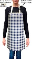 Image of Handmade Gingham Check PVC Coated Wipe Clean Waterproof Aprons - Code: F107-2