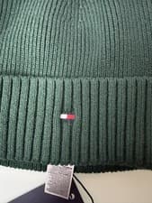 Image of Tommy Hilfiger Green Ribbed Beanie Hat Brand New with Tags One Size Fits All