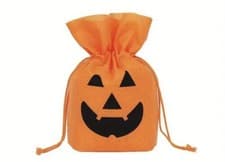 Image of Halloween Pumpkin Drawstring Gift Bag (Orange)