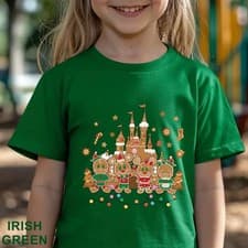 Image of Mickey And Friends Gingerbread Castle Christmas Shirt, Mickey and Minnie, 203797
