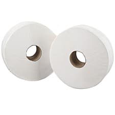 Image of Jumbo Toilet Roll 2Work 2-Ply White 92mmx410m Core 76mm (PACK OF 6) 2W70203