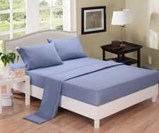 Image of Extra Deep Fitted Sheet 100% Egyptian Cotton 200TC 40CM Extra Deep Pocket Sheet