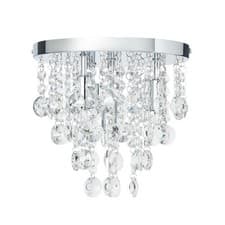 Image of Litecraft Montego Flush Mounted Ceiling Light Crystal Effect - Polished Chrome