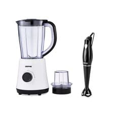 Image of GEEPAS 500W 2-in-1 Electric Jug Blender and 180W Black Hand Blender Combo set