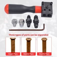 Image of Copper Brake Pipe Line Flaring Tool 3/16 1/4" SAE Hand Held Single Double Bubble